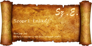 Szopri Enikő névjegykártya