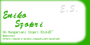 eniko szopri business card